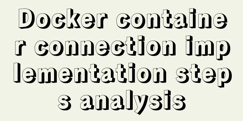 Docker container connection implementation steps analysis