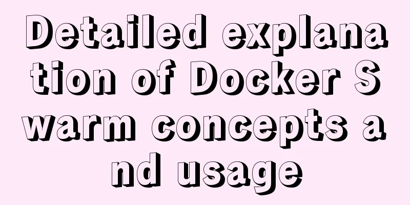Detailed explanation of Docker Swarm concepts and usage