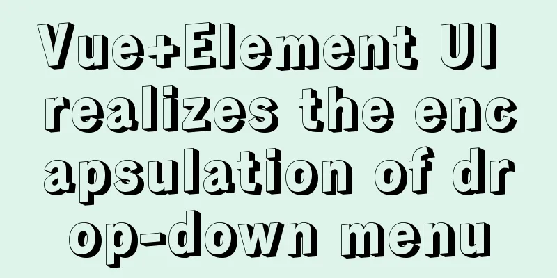 Vue+Element UI realizes the encapsulation of drop-down menu