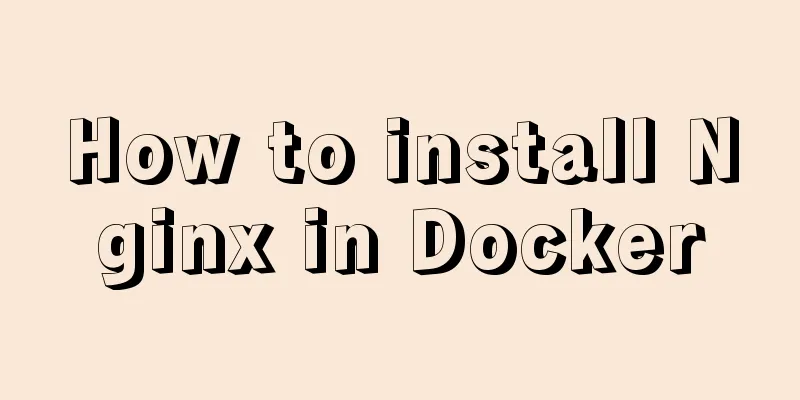 How to install Nginx in Docker