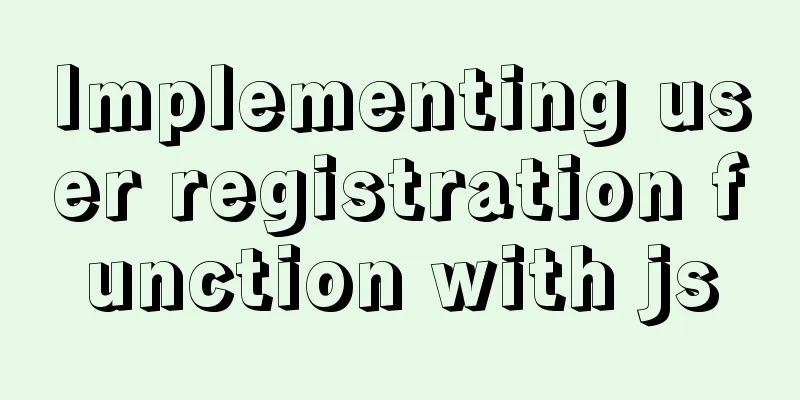 Implementing user registration function with js