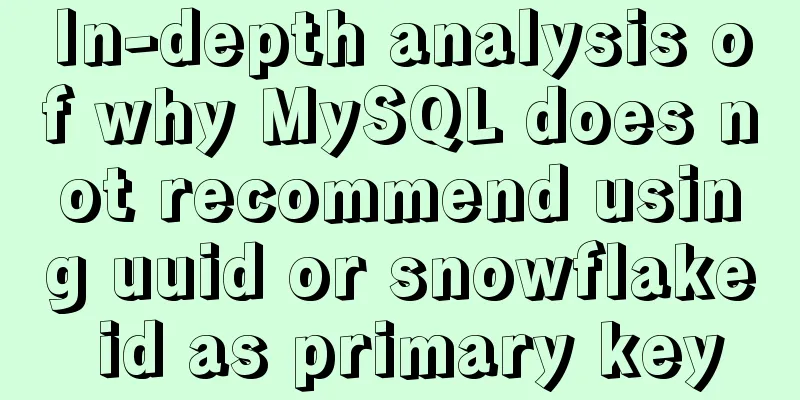 In-depth analysis of why MySQL does not recommend using uuid or snowflake id as primary key
