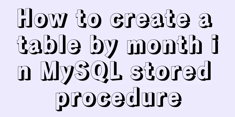 How to create a table by month in MySQL stored procedure