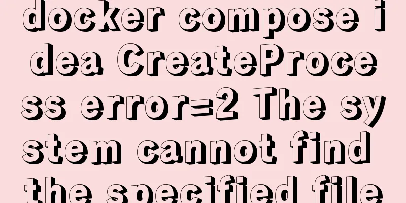 docker compose idea CreateProcess error=2 The system cannot find the specified file
