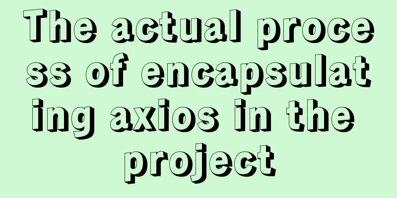The actual process of encapsulating axios in the project