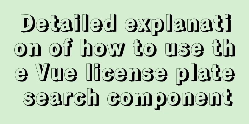 Detailed explanation of how to use the Vue license plate search component