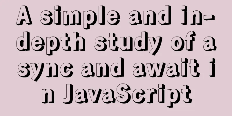 A simple and in-depth study of async and await in JavaScript