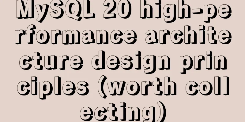 MySQL 20 high-performance architecture design principles (worth collecting)
