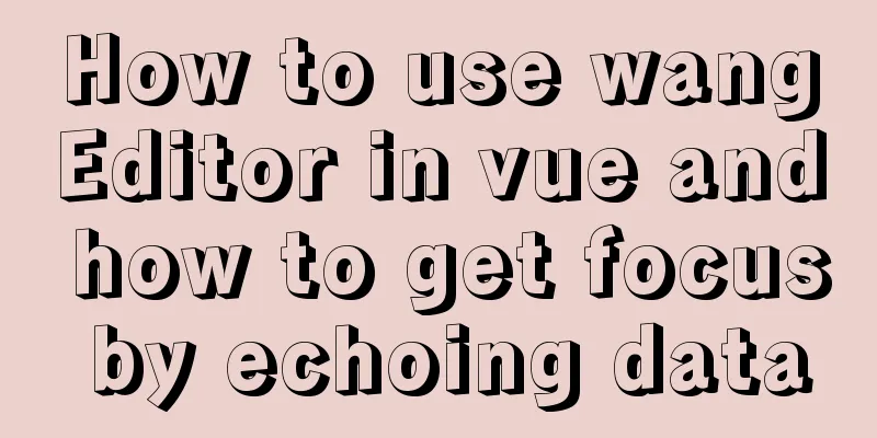 How to use wangEditor in vue and how to get focus by echoing data