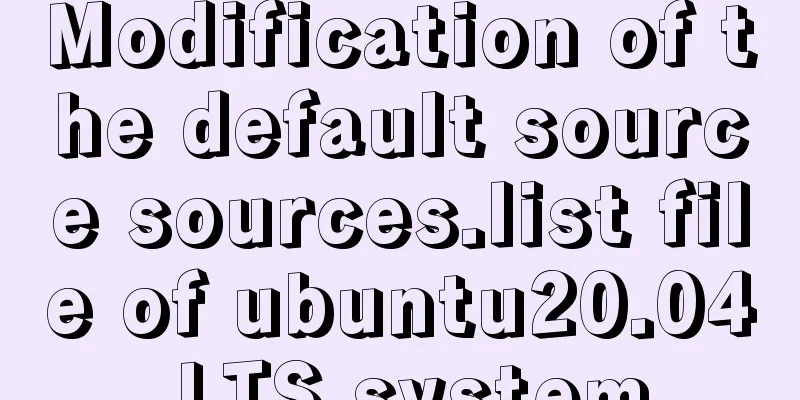 Modification of the default source sources.list file of ubuntu20.04 LTS system