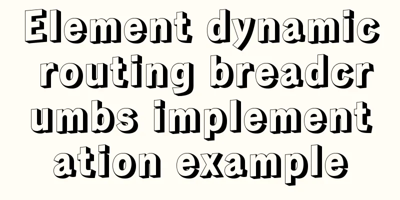 Element dynamic routing breadcrumbs implementation example