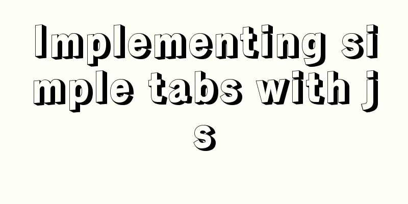 Implementing simple tabs with js
