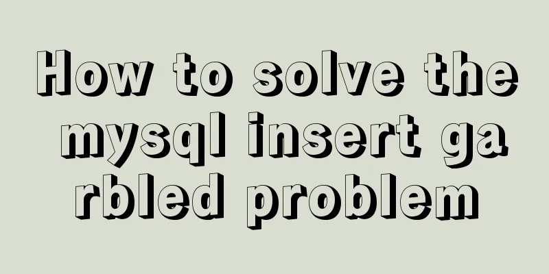 How to solve the mysql insert garbled problem