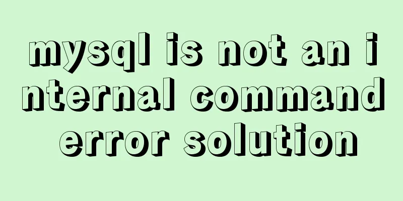 mysql is not an internal command error solution