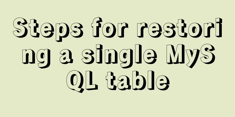 Steps for restoring a single MySQL table