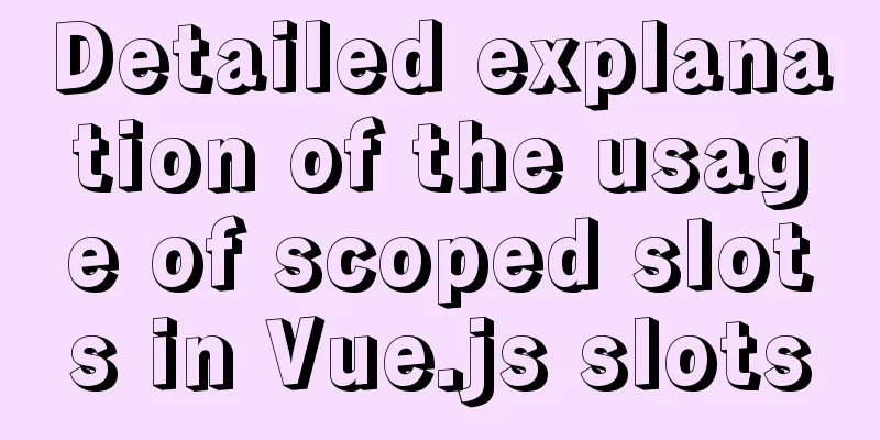 Detailed explanation of the usage of scoped slots in Vue.js slots