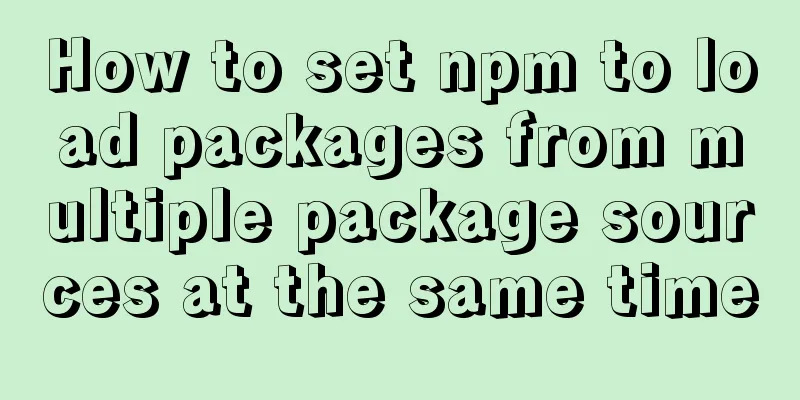 How to set npm to load packages from multiple package sources at the same time