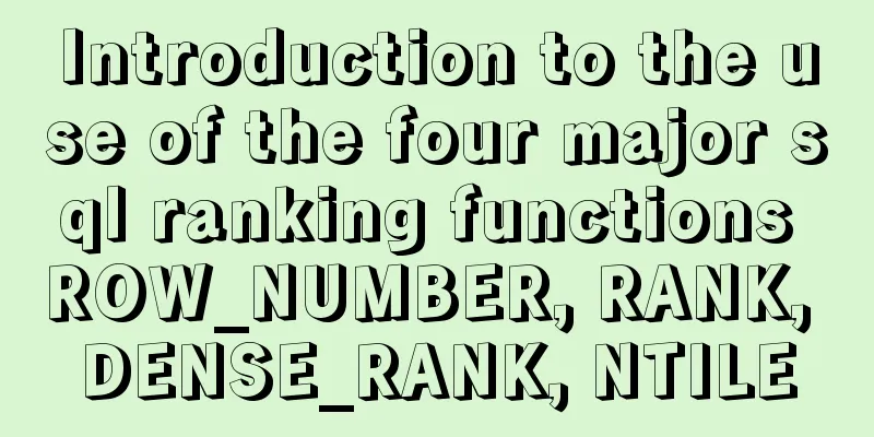 Introduction to the use of the four major sql ranking functions ROW_NUMBER, RANK, DENSE_RANK, NTILE