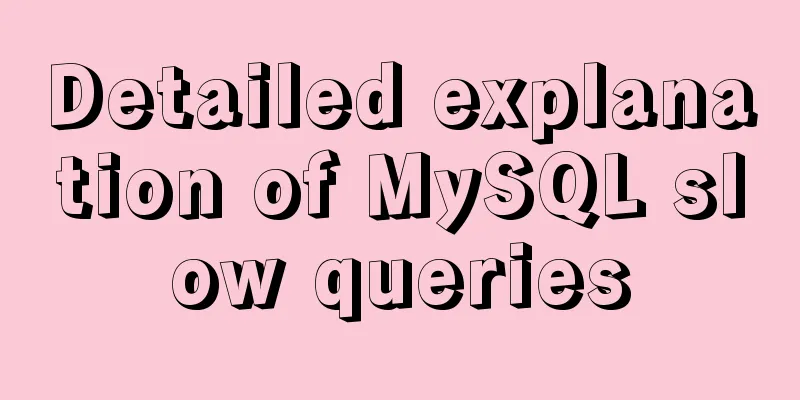Detailed explanation of MySQL slow queries