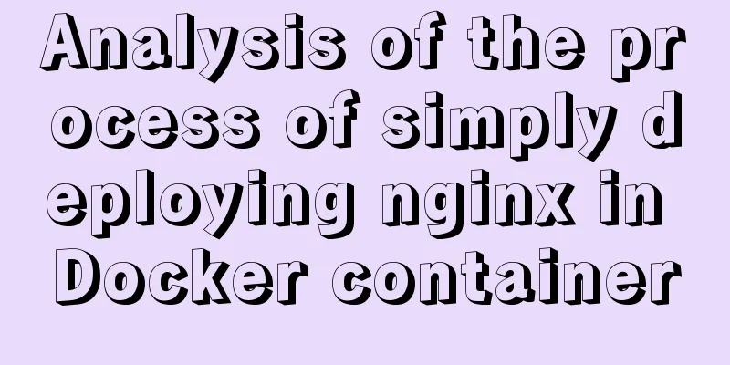 Analysis of the process of simply deploying nginx in Docker container