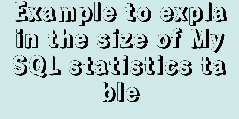 Example to explain the size of MySQL statistics table