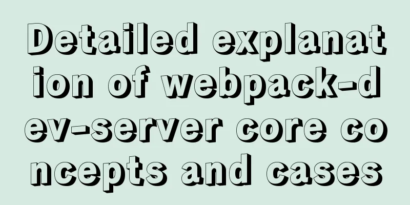 Detailed explanation of webpack-dev-server core concepts and cases