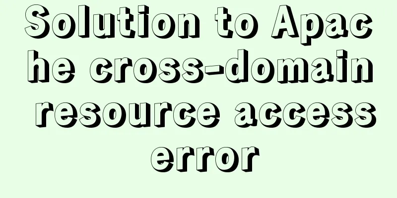 Solution to Apache cross-domain resource access error