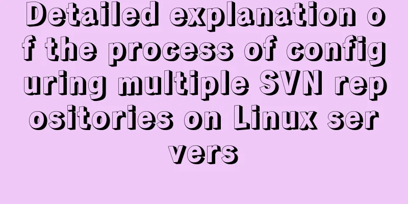 Detailed explanation of the process of configuring multiple SVN repositories on Linux servers