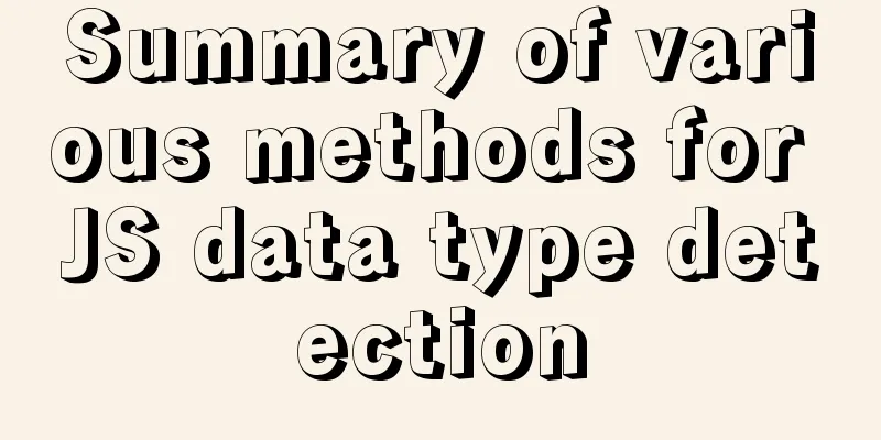 Summary of various methods for JS data type detection