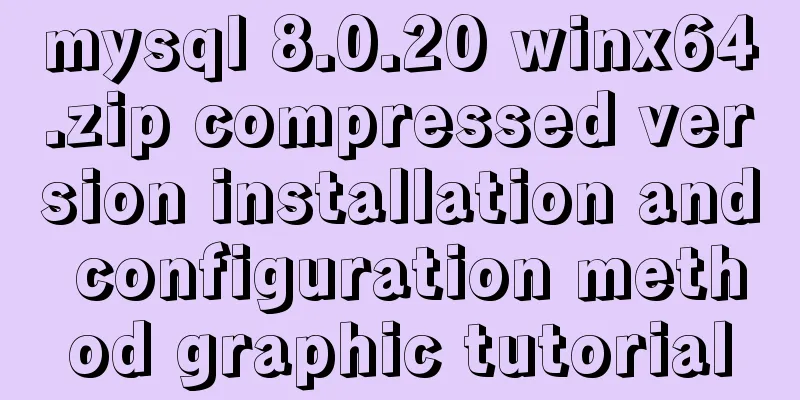 mysql 8.0.20 winx64.zip compressed version installation and configuration method graphic tutorial