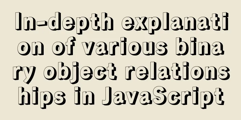 In-depth explanation of various binary object relationships in JavaScript