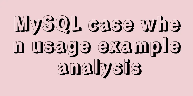 MySQL case when usage example analysis