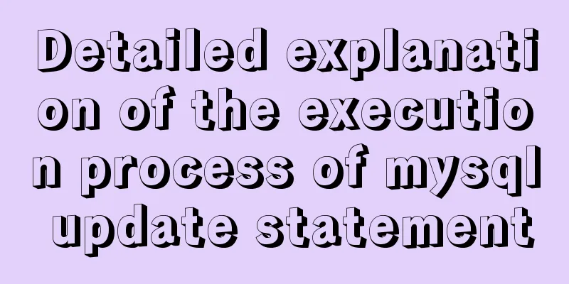 Detailed explanation of the execution process of mysql update statement