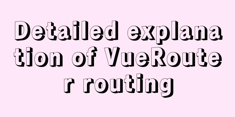 Detailed explanation of VueRouter routing