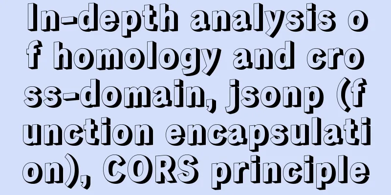 In-depth analysis of homology and cross-domain, jsonp (function encapsulation), CORS principle