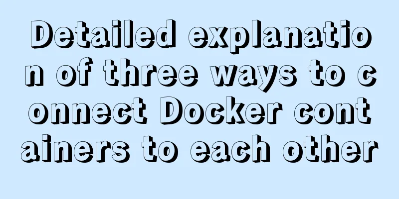 Detailed explanation of three ways to connect Docker containers to each other