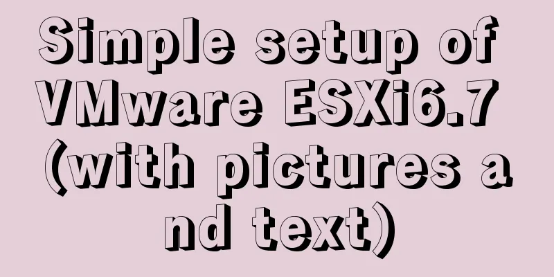 Simple setup of VMware ESXi6.7 (with pictures and text)