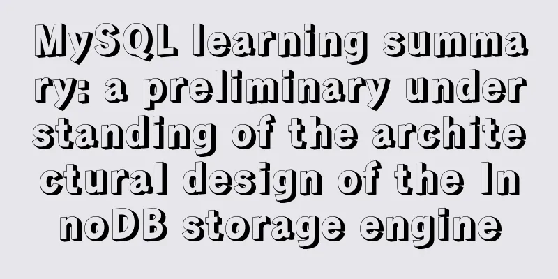 MySQL learning summary: a preliminary understanding of the architectural design of the InnoDB storage engine