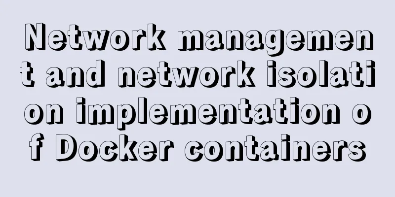Network management and network isolation implementation of Docker containers