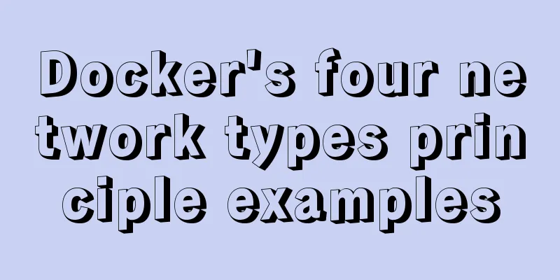 Docker's four network types principle examples