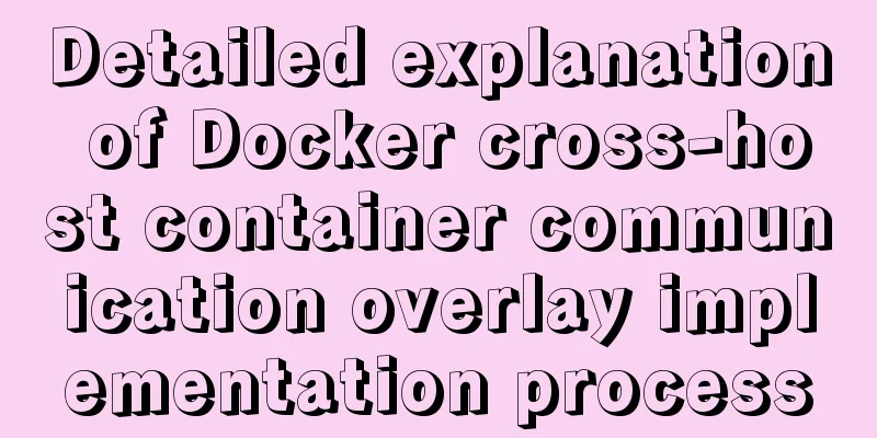 Detailed explanation of Docker cross-host container communication overlay implementation process