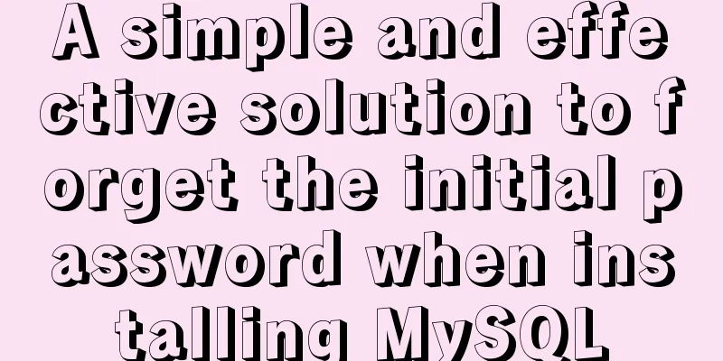 A simple and effective solution to forget the initial password when installing MySQL