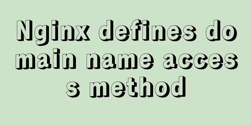 Nginx defines domain name access method