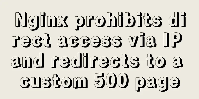 Nginx prohibits direct access via IP and redirects to a custom 500 page