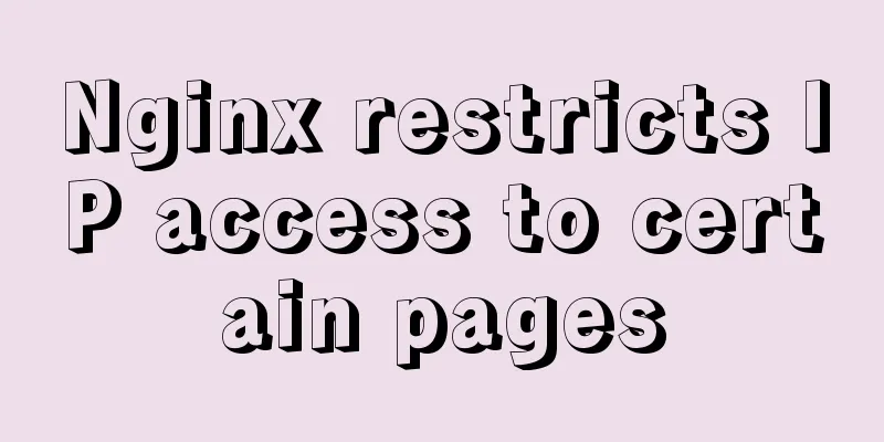 Nginx restricts IP access to certain pages