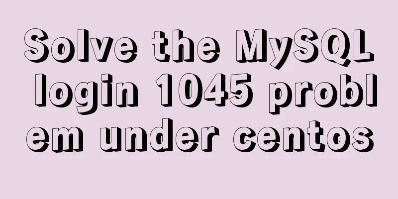 Solve the MySQL login 1045 problem under centos