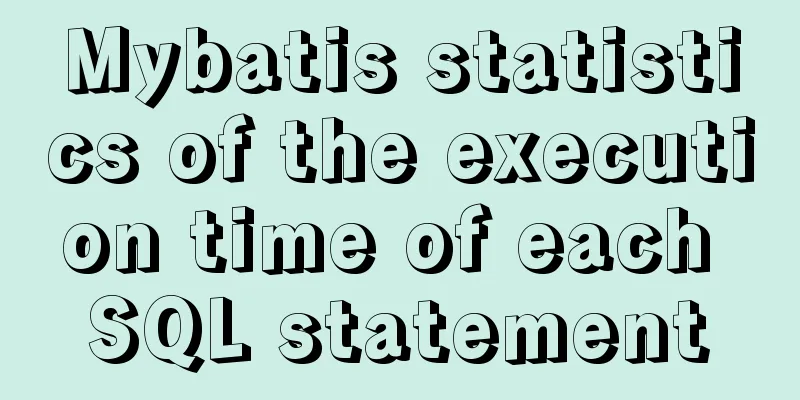 Mybatis statistics of the execution time of each SQL statement