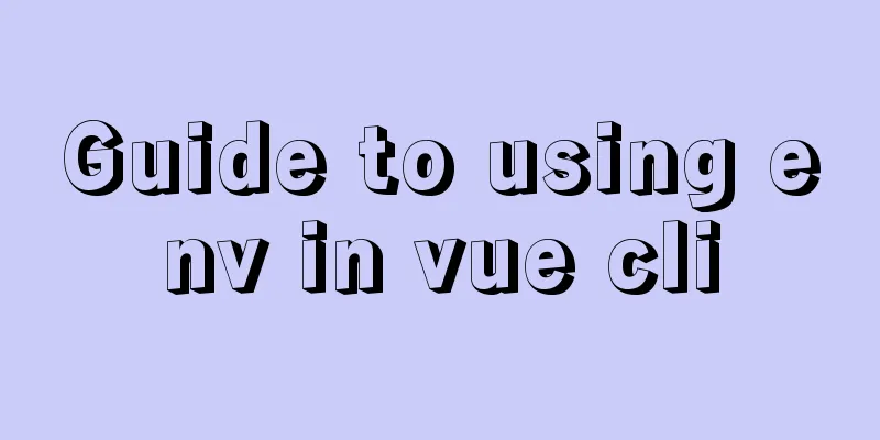 Guide to using env in vue cli
