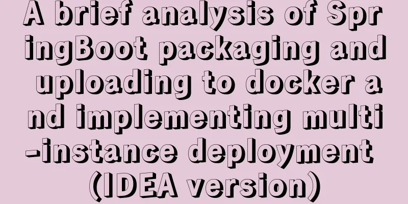 A brief analysis of SpringBoot packaging and uploading to docker and implementing multi-instance deployment (IDEA version)