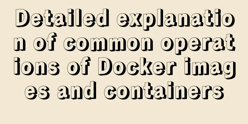 Detailed explanation of common operations of Docker images and containers